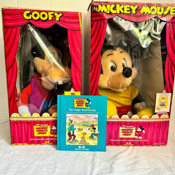 Disney Other - Vintage Worlds Of Wonder Talking Mickey And Goofy Set 1986 Book Tape Cord  READ